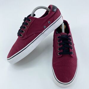 Vans Men's Chima Ferguson Pro Plaid Canvas Sneakers Burgundy Red Size 7